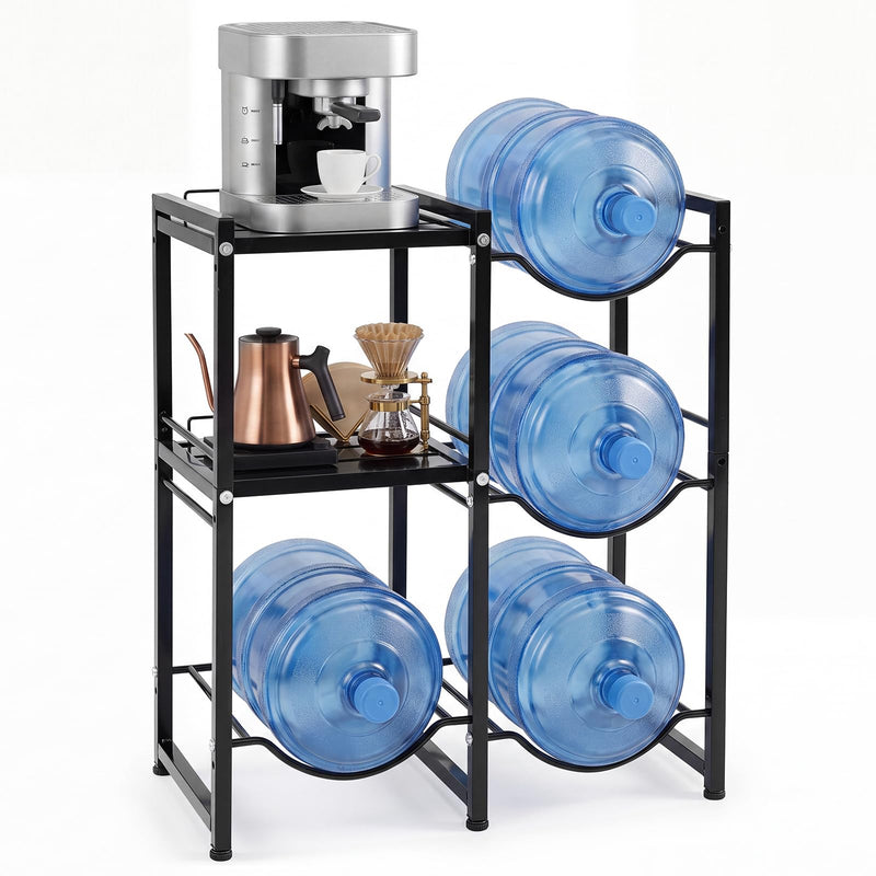 Load image into Gallery viewer, Goplus 3-Tier 5 Gallon Water Jug Holder with Shelves (Small Top Sheld)
