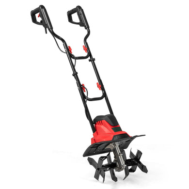 Goplus Corded Electric Tiller Cultivator 10 Amp Powerful Foldable Garden Rototiller