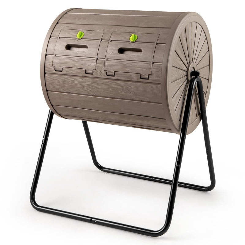 Load image into Gallery viewer, Goplus 37.5 Gallon Large Outdoor Compost Bin w/Dual Chambers &amp; 2 Lockable Doors

