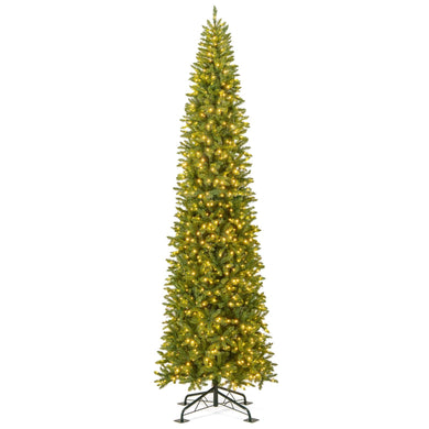 Goplus 12 FT Tall Pre-Lit Slim Pencil Christmas Tree | Holiday Party Decoration