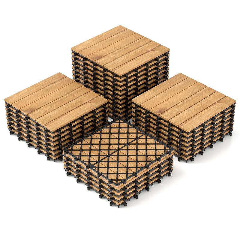 Load image into Gallery viewer, 12&quot; x 12&quot; Snap-Lock Outdoor Interlocking Flooring Tiles 30 Pcs
