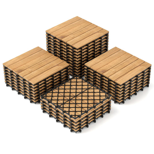 12" x 12" Snap-Lock Outdoor Interlocking Flooring Tiles 30 Pcs