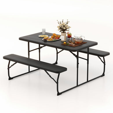 Goplus Foldable Picnic Table with Benches