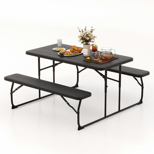 Goplus Foldable Picnic Table with Benches