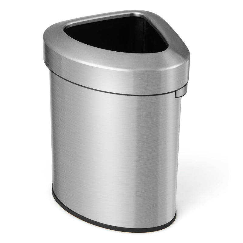 Load image into Gallery viewer, Goplus 16 Gallon/60L Stainless Steel Corner Trash Can, Triangular Rubbish Trash Bin with Lid
