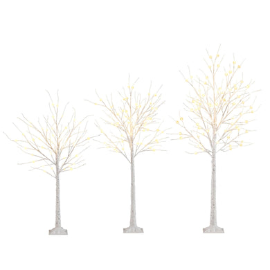 Goplus 4/5/6 FT Pre-Lit Artificial Christmas Trees with 216 Warm White LEDs ( Set of 3 )