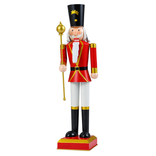 Goplus 32.5 Inch Christmas Nutcracker with High Hat and Beautiful Scepter