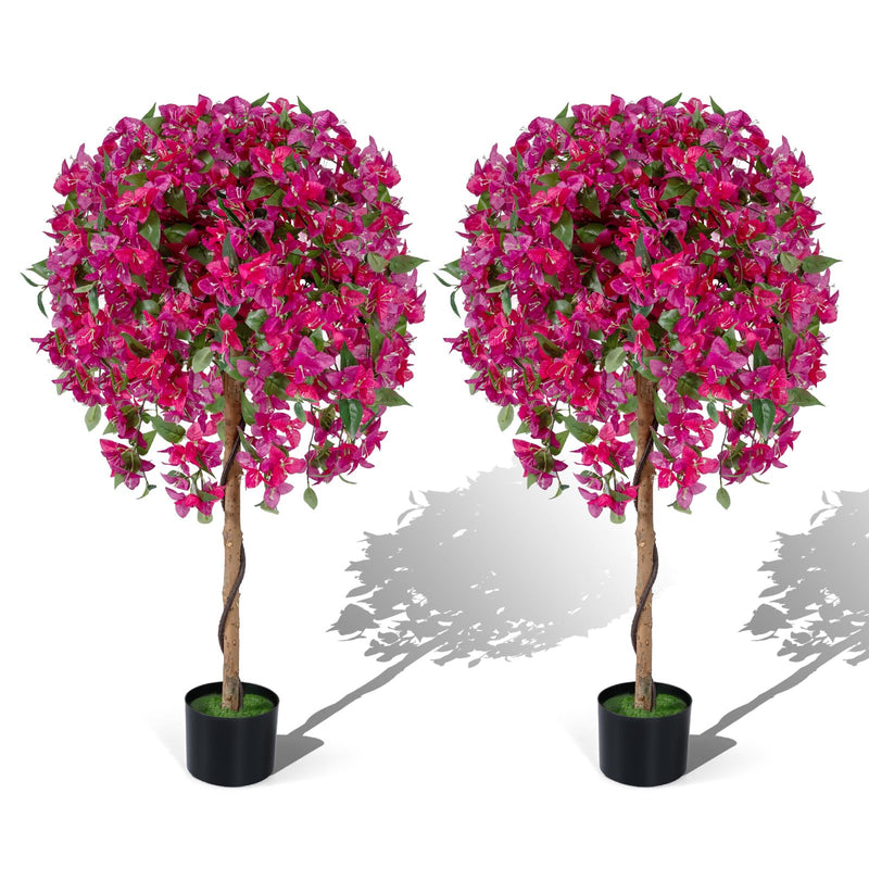 Load image into Gallery viewer, Goplus 2 Pack Artificial Azalea Trees with Vivid Blooming Flowers for Indoor Outdoor Decor
