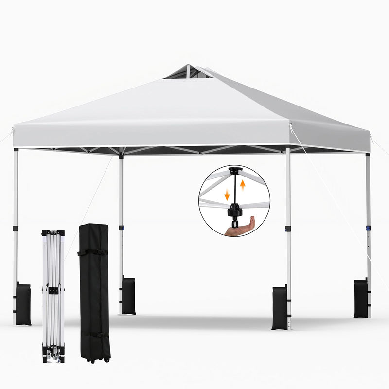 Load image into Gallery viewer, Goplus 10 x 10 FT Pop up Canopy Tent w/ 1 Button Push Sandbags &amp; Roller Bag
