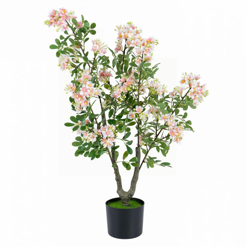 Load image into Gallery viewer, Goplus 36" Artificial Impatiens Blossom Tree w/Mini Fruits &amp; Faux Grass

