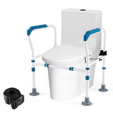 Goplus Toilet Safety Rails, Heavy Duty Toilet Safety Frames & Rails with Handles for Elderly, Handicap and Disabled