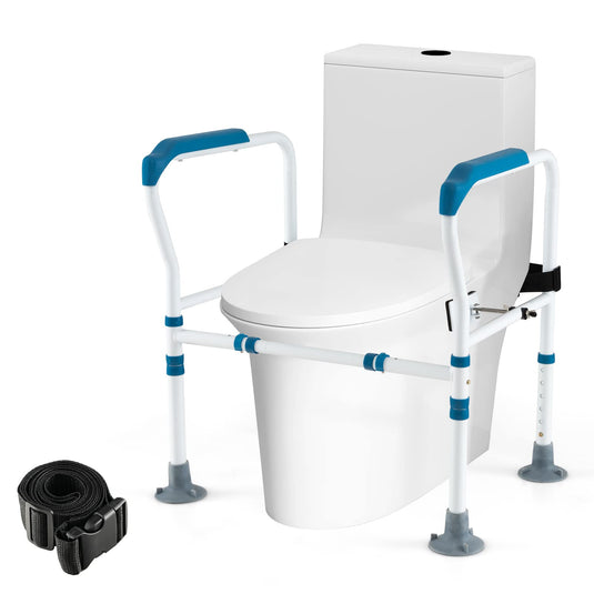 Goplus Toilet Safety Rails, Heavy Duty Toilet Safety Frames & Rails with Handles for Elderly, Handicap and Disabled