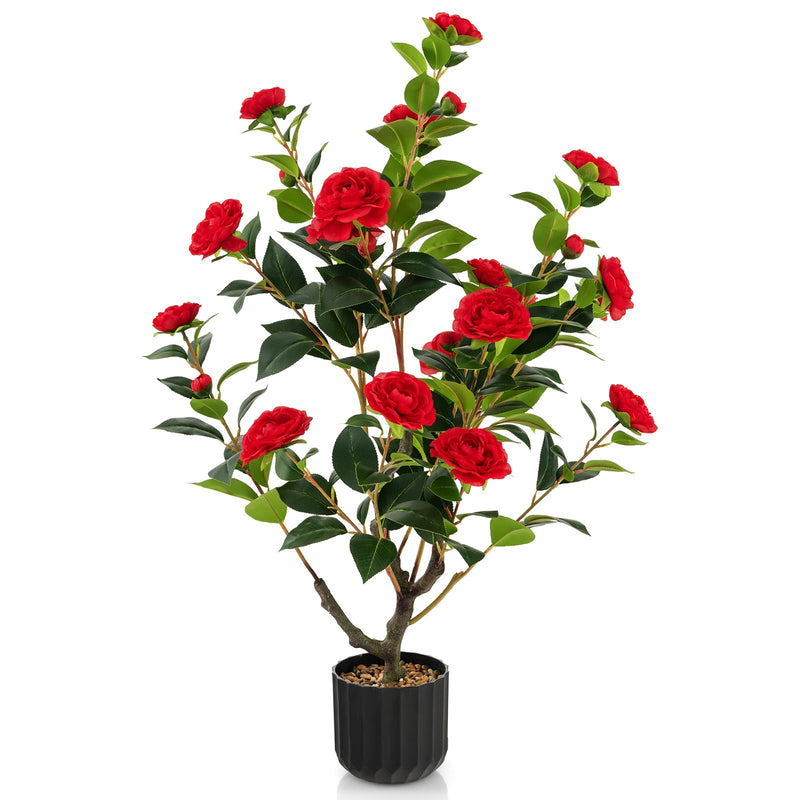 Load image into Gallery viewer, 38&quot; Artificial Camellia Tree - Goplus
