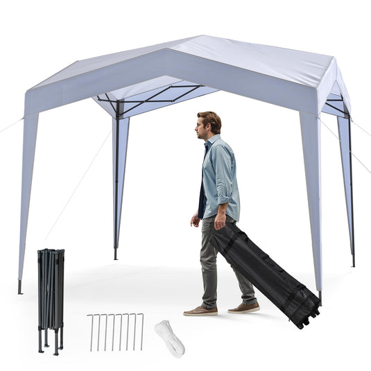 Goplus 10 x 10 FT Heavy-Duty Easy Setup Gazebo Shelter with Higher Top