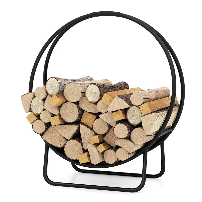 Load image into Gallery viewer, Goplus 20" Round Heavy-duty Metal Curved Log Rack with Stand for Indoor &amp; Outdoor
