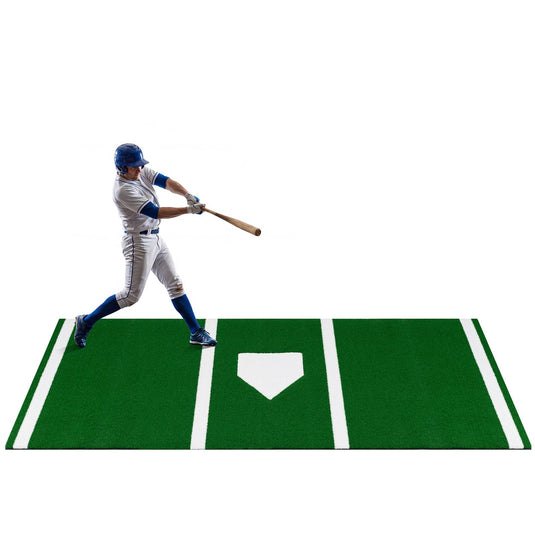 Goplus 10x3.8 ft Baseball Batting Mat with 15 mm Turf for Indoor Outdoor Training