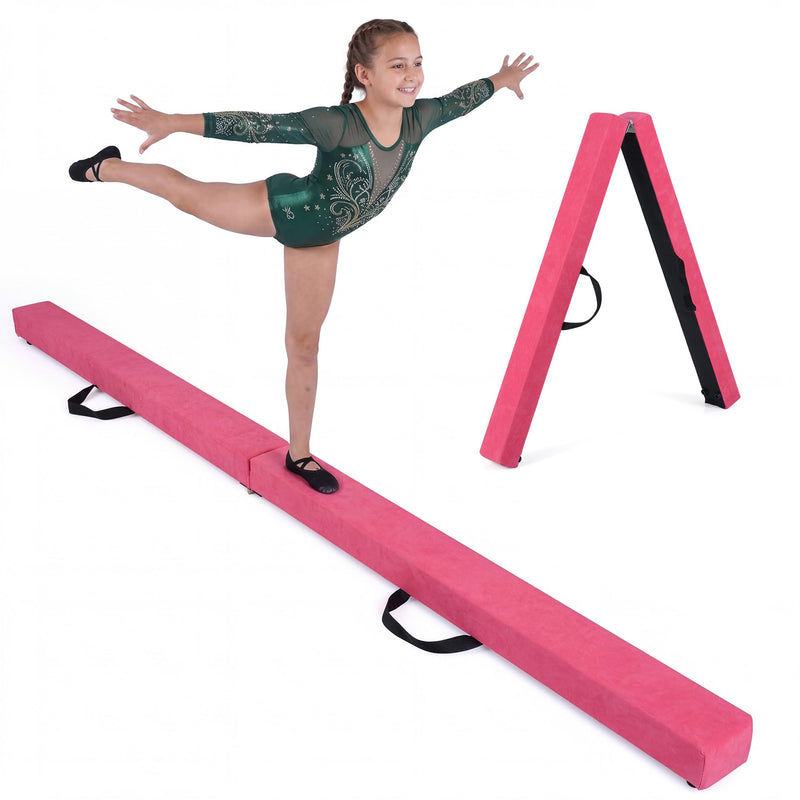 Load image into Gallery viewer, Goplus 7 FT Gymnastics Balance Beam Foldable Non-Slip Foam Floor Beam
