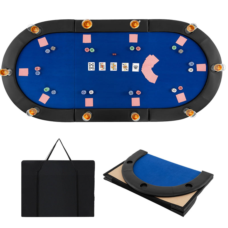Load image into Gallery viewer, Goplus 84"x42" Foldable Poker Table Top for 10 Players w/Cup Holders
