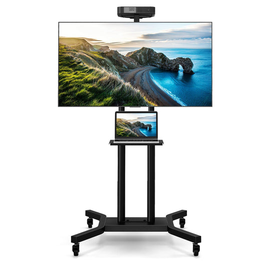 Goplus Rolling TV Stand for 32-70 Inch Flat/Curved TVs up to 110 lbs, Max VESA 600 X 400 mm