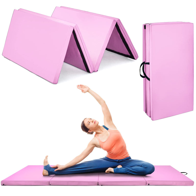 Load image into Gallery viewer, Goplus 8&#39; x 4&#39; Folding Gymnastics Mat, 2&quot; Thick 4 Fold Exercise Tumbling Mat with Carrying Handles for Home Gym Fitness
