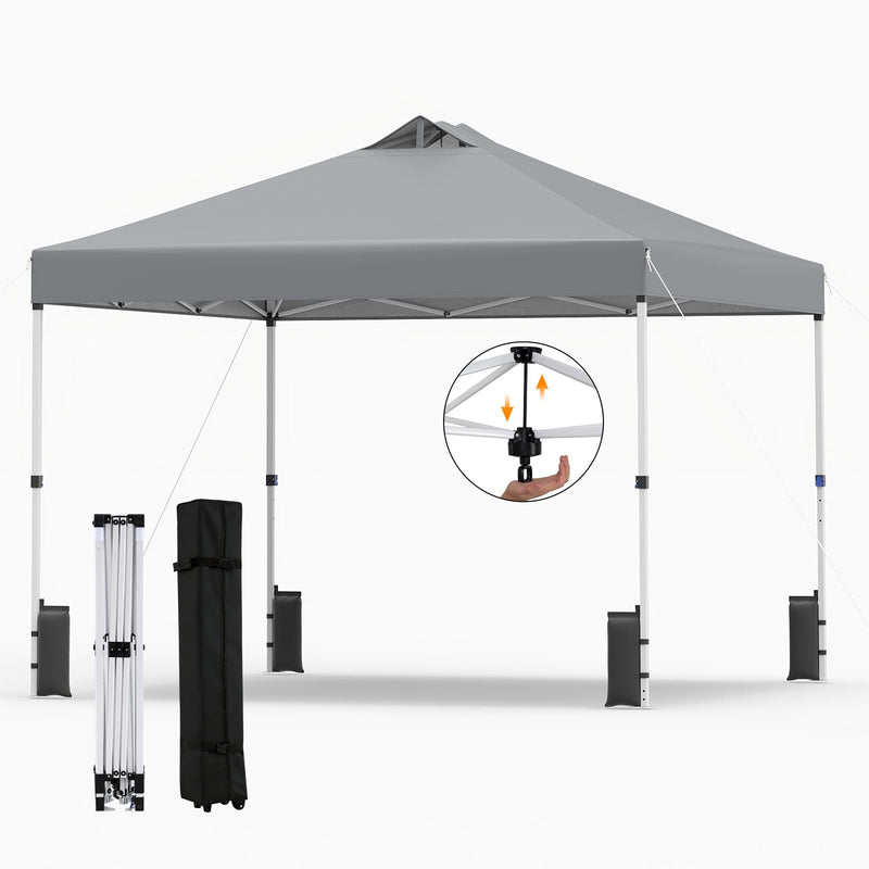 Load image into Gallery viewer, Goplus 10 x 10 FT Pop up Canopy Tent w/ 1 Button Push Sandbags &amp; Roller Bag
