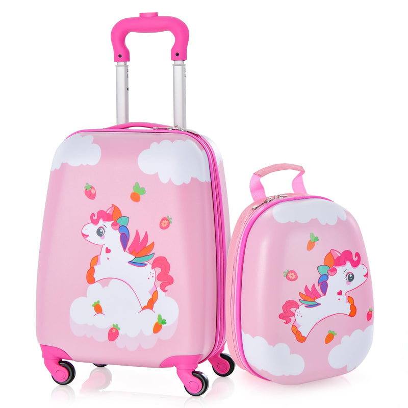 Load image into Gallery viewer, Goplus 2PC Kids Luggage, 12&quot; &amp; 16&quot; Kids Carry On Luggage Set, Lightweight Spinner Suitcases for Boys and Girls
