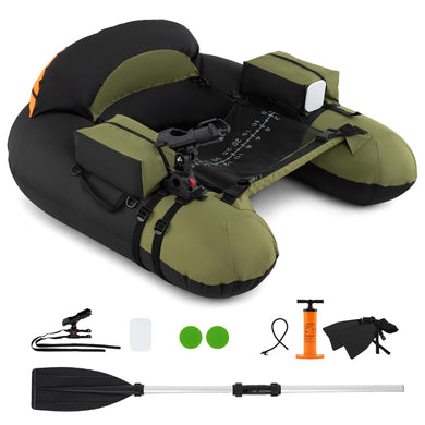 Goplus Inflatable Float Tube for Angling (Thickened Type with Rod Holder)