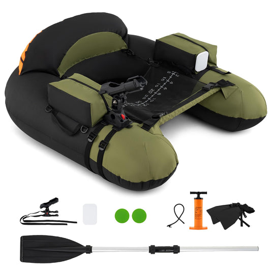 Goplus Inflatable Float Tube for Angling (Thickened Type with Rod Holder)