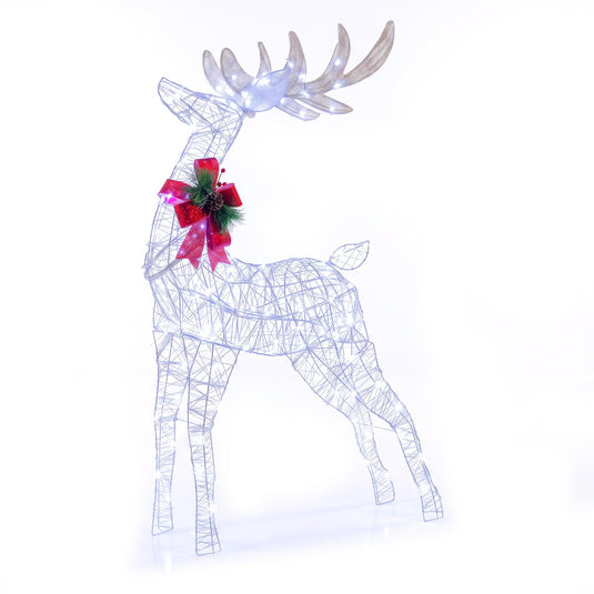 Goplus Lighted Christmas Reindeer | 4.4 FT Pre-Lit Xmas Holiday Decoration