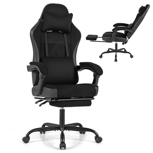 Goplus Gaming Chair Height Adjustable Computer Chair with Headrest Lumbar Support