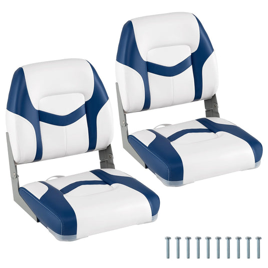 Goplus Folding Boat Seat with Stainless Steel Screws & Aluminum Hinges (2 Packs)