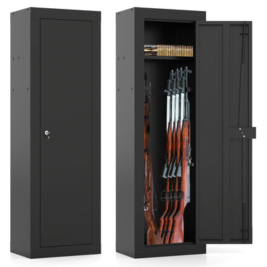 Goplus 8 Rifle Safe | Large Gun Cabinet with Storage Shelf & Gun Racks