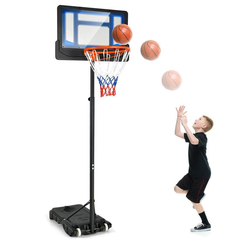 Load image into Gallery viewer, Goplus Portable Basketball Hoop, Basketball Goal with 4.3 FT-8.2 FT Adjustable Height
