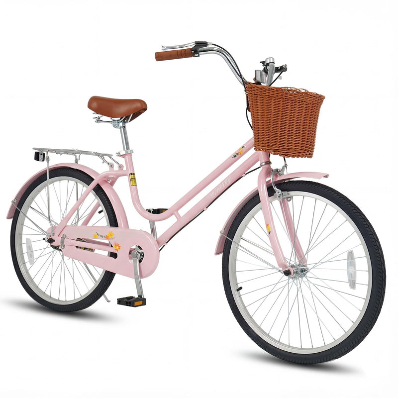 Load image into Gallery viewer, Goplus Beach Cruiser Bike with Basket Rear Rack Bell for Teens Adults Ladies
