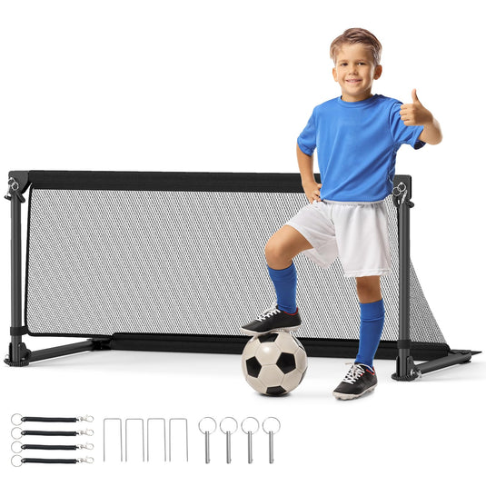 Goplus Portable Toddler Soccer Net with Metal Frame & Ground Stakes