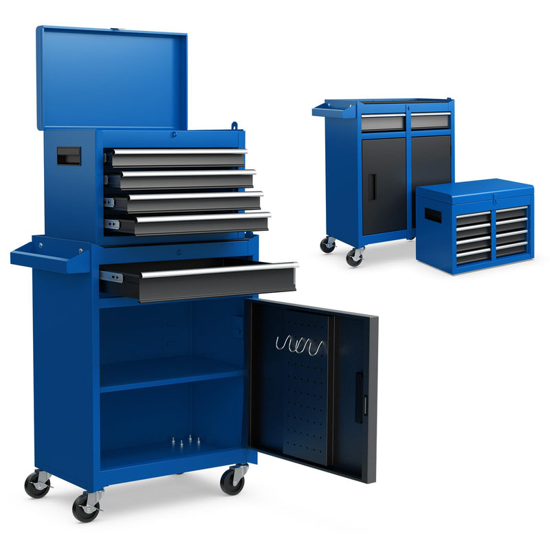 Load image into Gallery viewer, Goplus Tool Chest, 5-Drawer Rolling Tool Storage Cabinet with Detachable Top Tool Box

