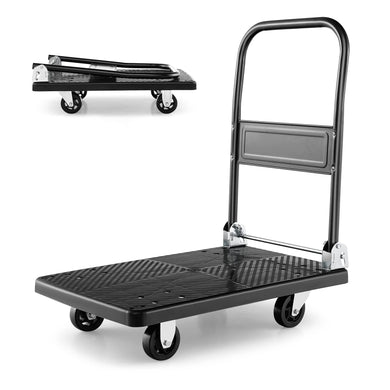 Goplus Folding Push Cart Dolly, Moving Platform Hand Truck, 440 LBS Max Load (28