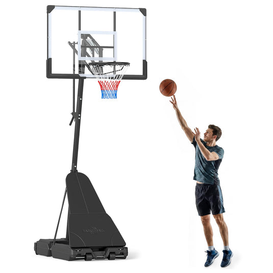 Gopplus Basketball Hoop Outdoor 8-10 FT Height Adjustable Portable Basketball Goal System