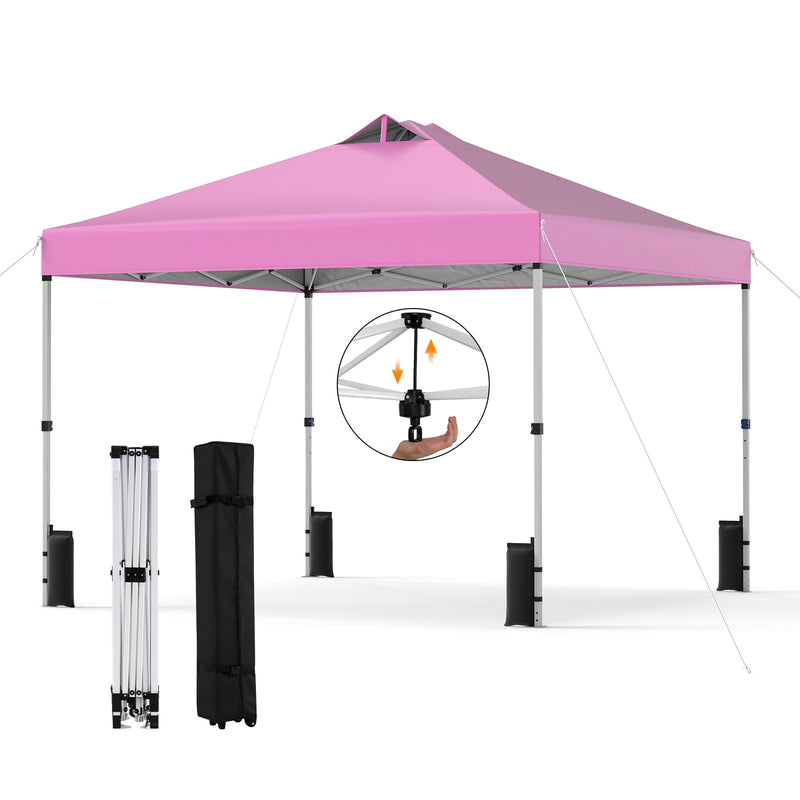 Load image into Gallery viewer, Goplus 10 x 10 FT Pop up Canopy Tent w/ 1 Button Push Sandbags &amp; Roller Bag
