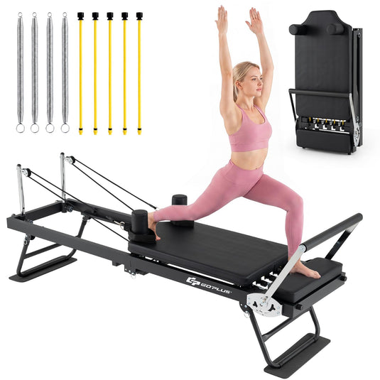 Goplus Foldable Pilates Reformer Machine for Home Gym 84