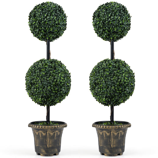 Goplus 3 FT Artificial Boxwood Topiary Tree(1/2)