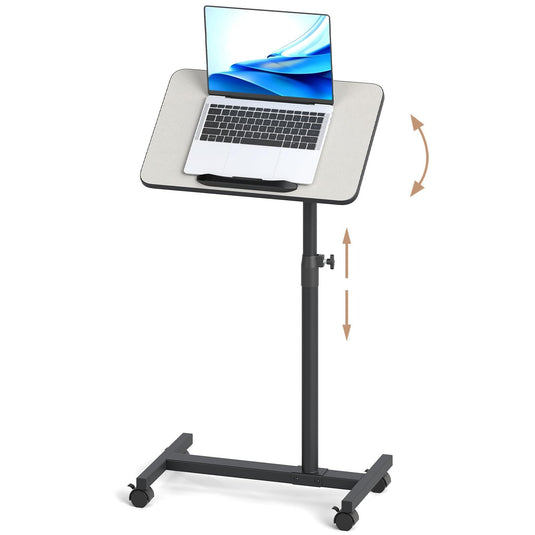 Goplus Overbed Table Adjustable Medical Bedside Table Hospital Food Tray