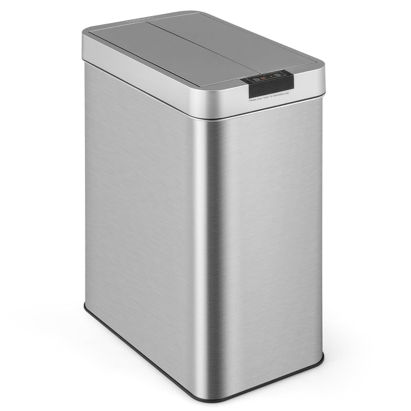Load image into Gallery viewer, Goplus Slim Kitchen Trash Can, 13.2 Gallon Motion Sensor Garbage Bin with Wing Lids, Anti-Fingerprint Touchless Waste Bin
