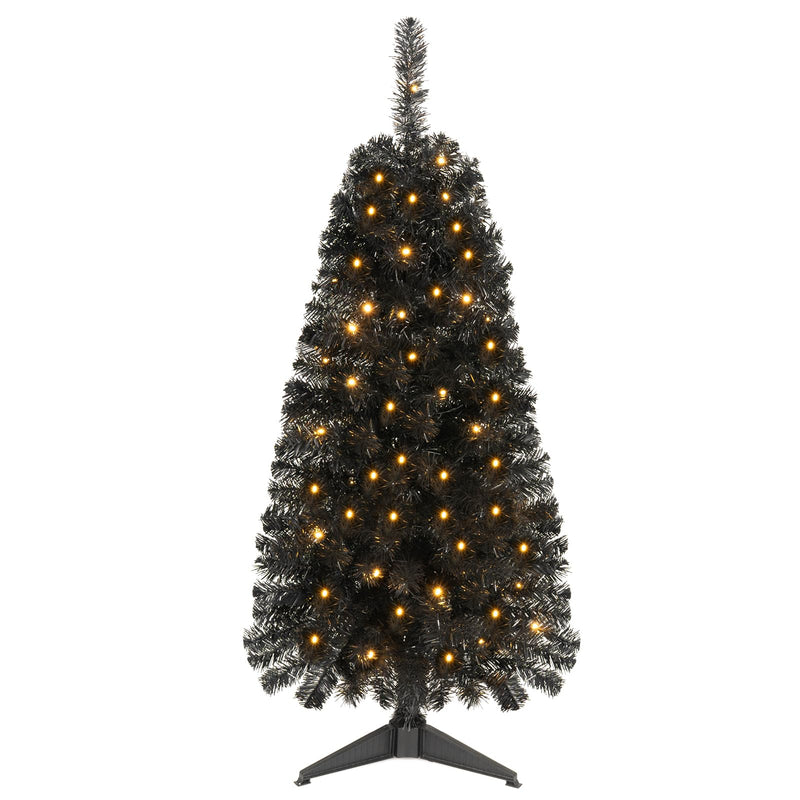 Load image into Gallery viewer, Goplus 4 ft Pre-Lit Christmas Tree with 110 Branch Tips 50 Warm White LED Lights &amp; Auto Timer
