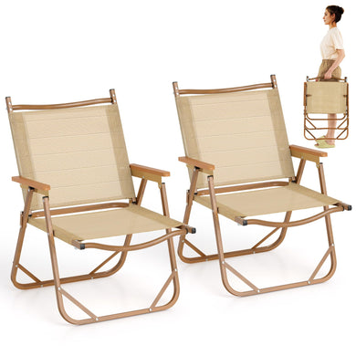 Goplus Lightweight Beach Chairs with Aluminum Frame Support 400 LBS