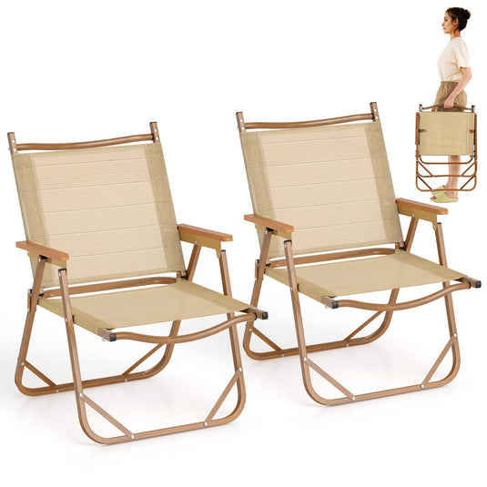 Goplus Lightweight Beach Chairs with Aluminum Frame Support 400 LBS