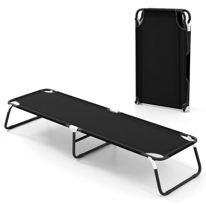 Load image into Gallery viewer, Goplus Heavy Duty Collapsible Foldable Camping Bed for Adults Kids with Non-Slip Foot Pad
