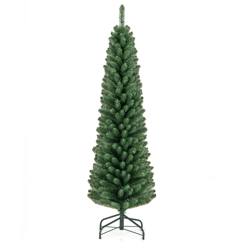 Load image into Gallery viewer, Goplus 5ft / 6ft / 7ft / 8ft Artificial Skinny Xmas Tree with Quick Shape Technology
