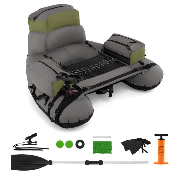 classic accessories cumberland inflatable fishing float tube Goplus Inflatable Float Tube Fishing Belly Boat with Fish Ruler