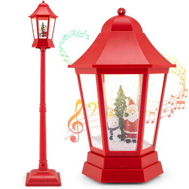 Goplus 5.3 Ft Christmas Snowy Street Lamp | 2-in-1 Musical Lamp Post & Snow Globe Lantern